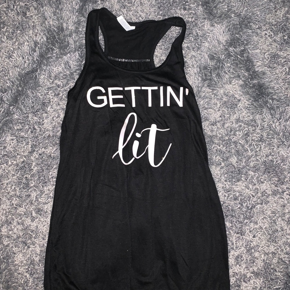 Woman’s black tank top